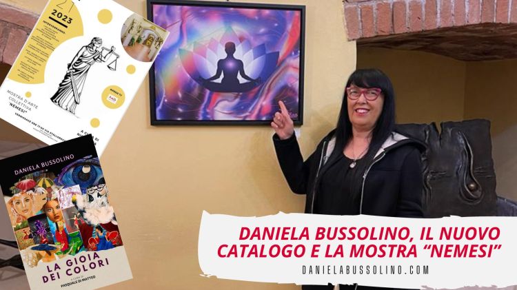 Locandina sul catalogo della pittrice di Asti, Daniela Bussolino.